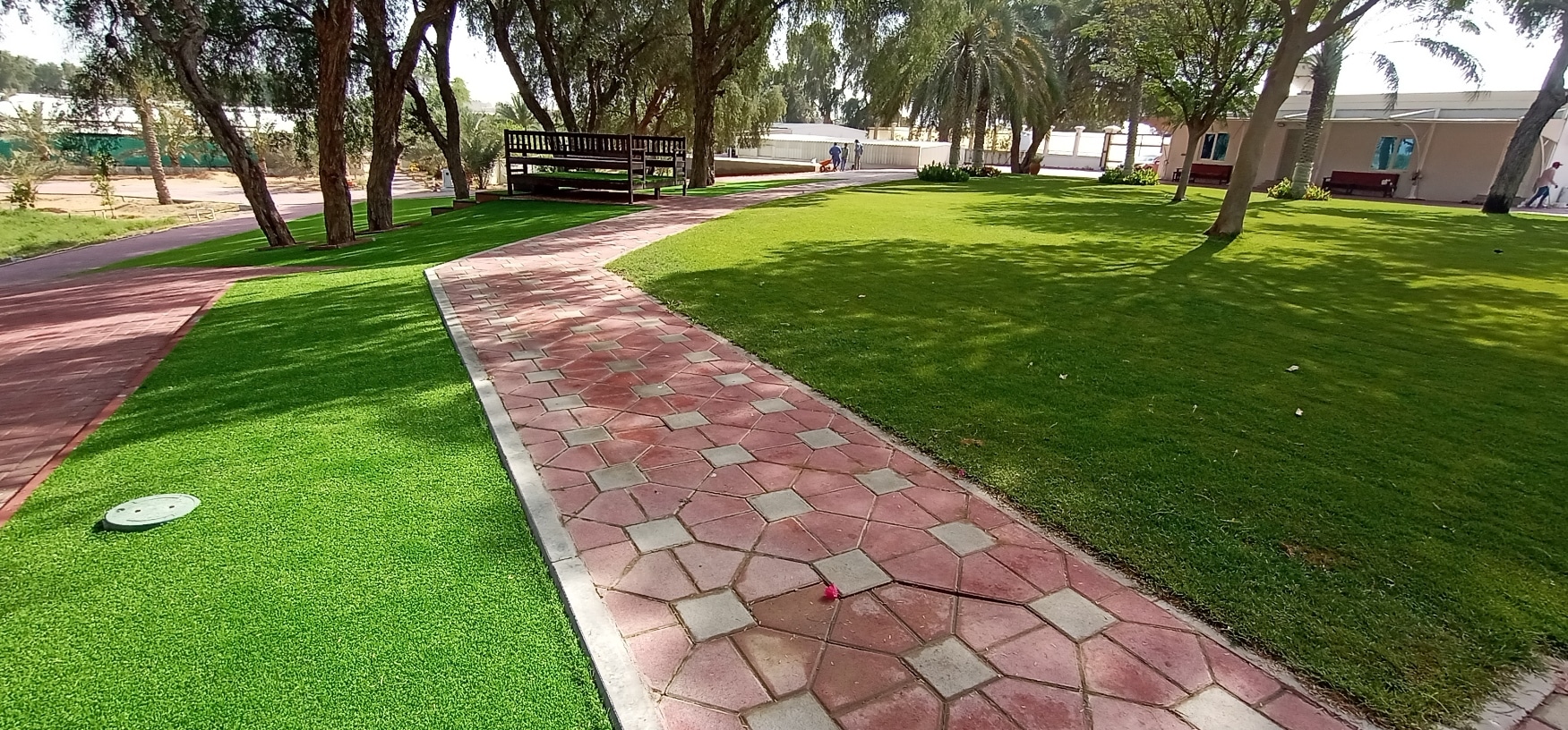 Interlock paving Dubai — villa driveway installation by Apex Landscape Works